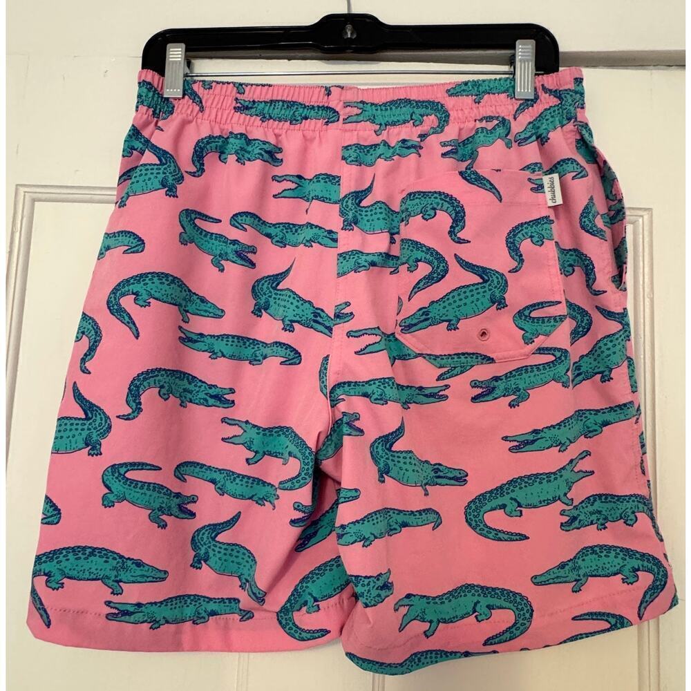 CHUBBIES Classic Swim Trunks The Glades Alligator Print 7" Men's Size M - Picture 1 of 4